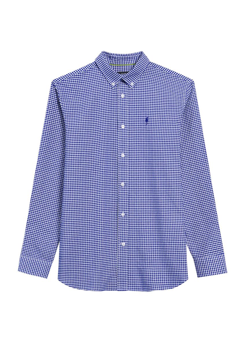 Pánska tmavomodrá károvaná košeľa KOSMT-0345-17(Z25)