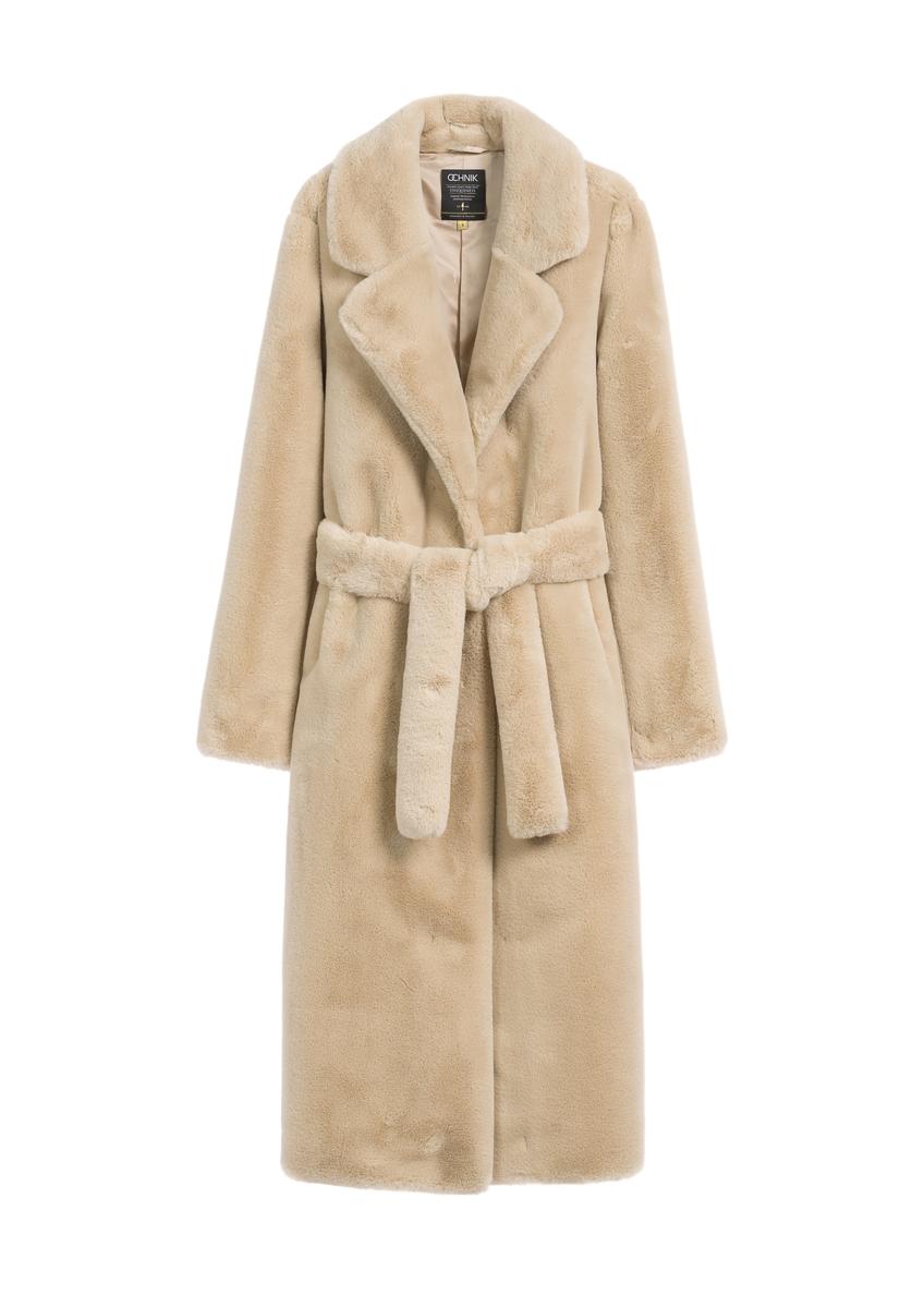 Dámsky umelý kožuch s opaskom FUTDP-0002A-81(Z25)