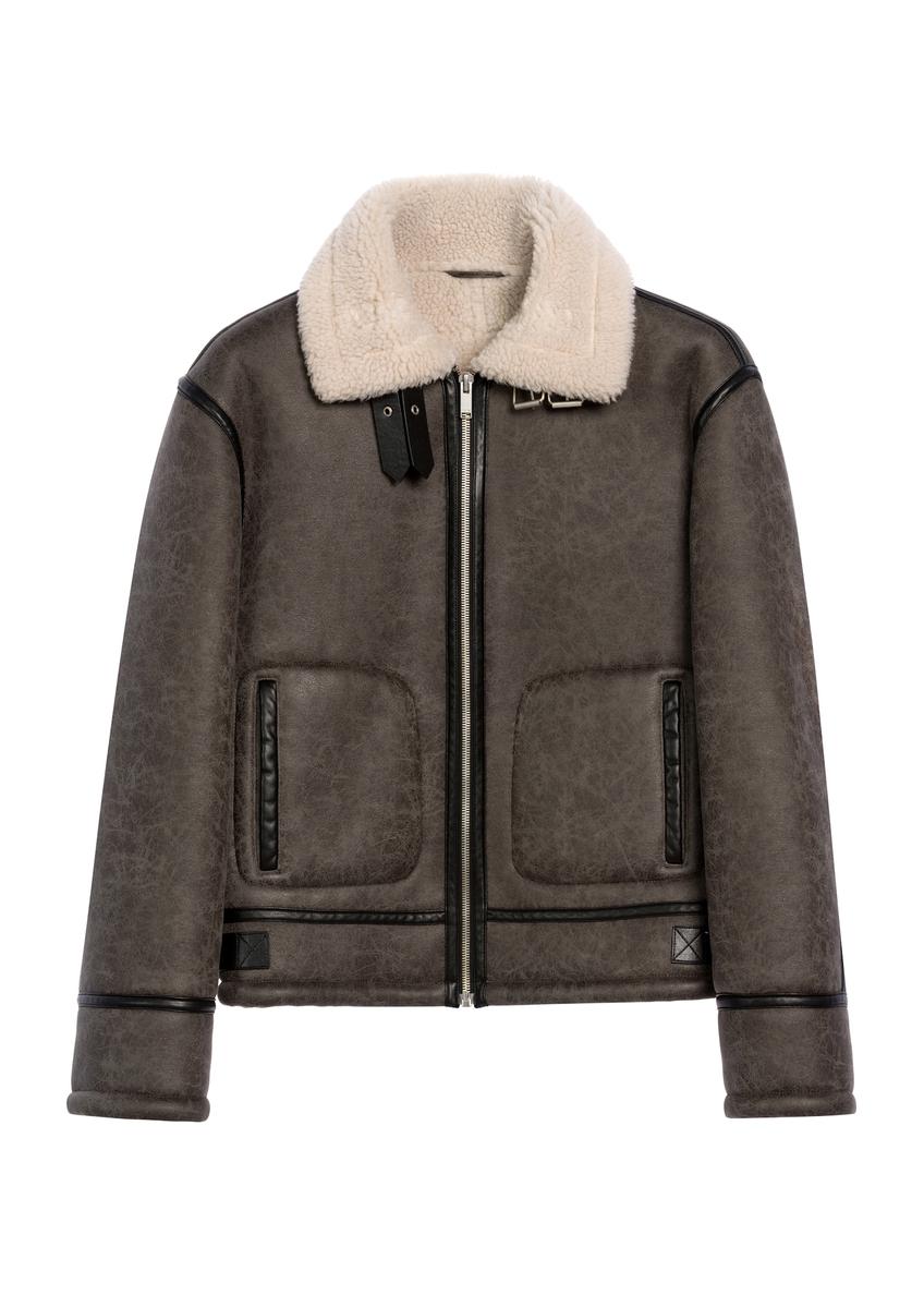 Pánsky sivý kabát KOZMP-0008-91(Z25)