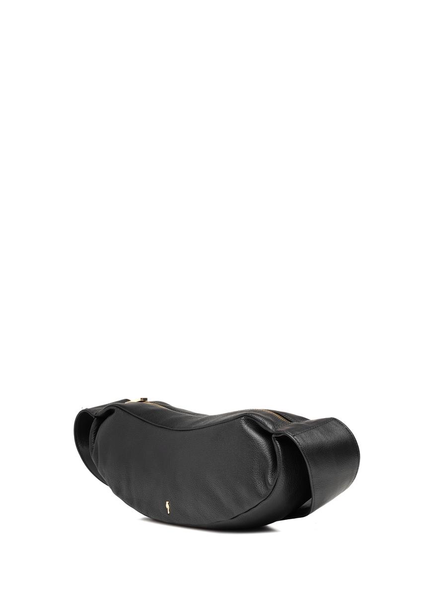 Čierna kožená kabelka v bagetovom štýle TORES-1238-99(W26)