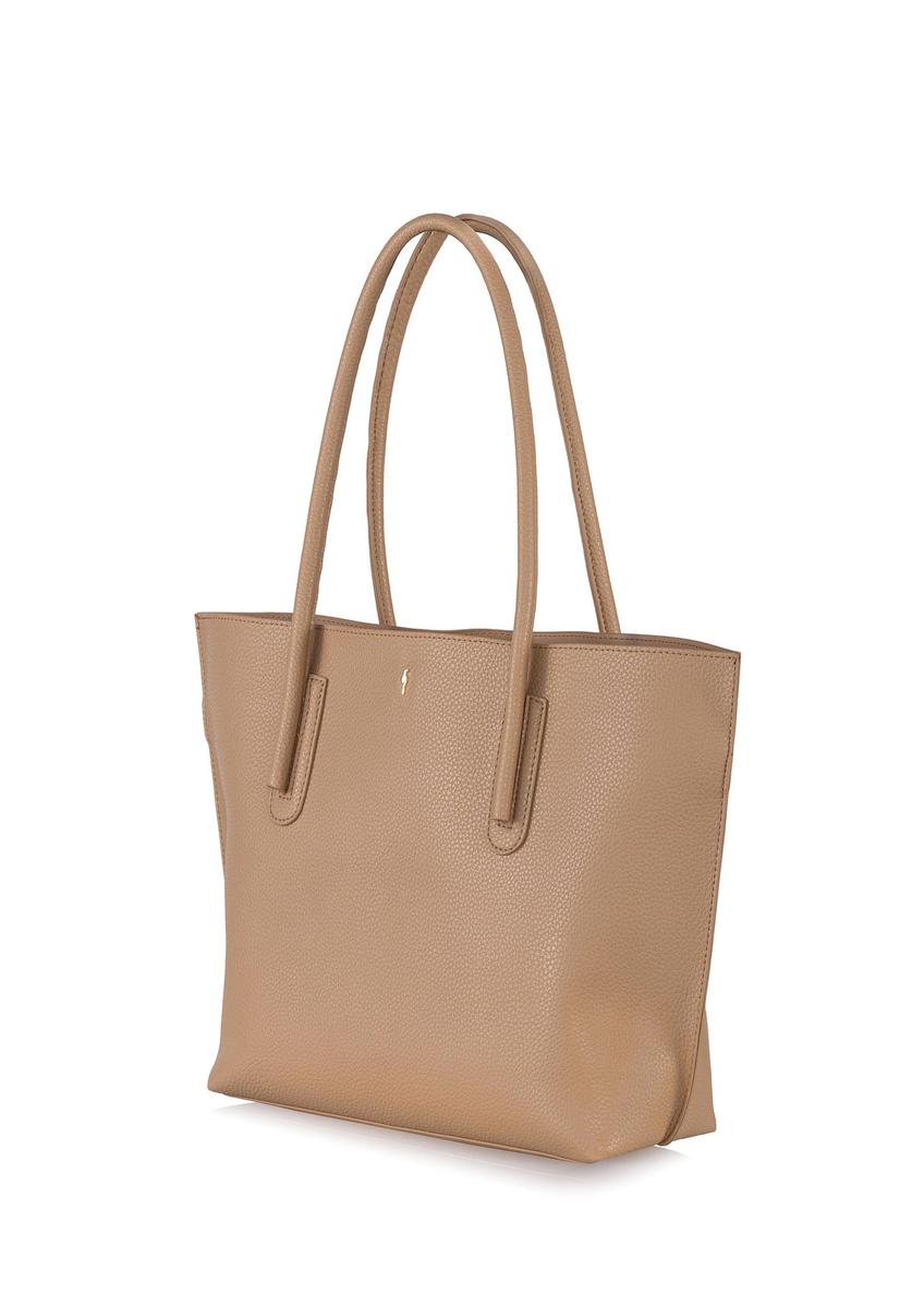 Dámska béžová shopper kabelka TOREC-0938A-82(W25)