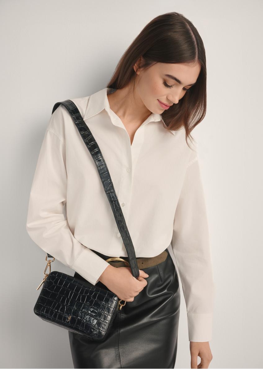 Malá kožená kabelka croco TORES-1231-9G(W26)