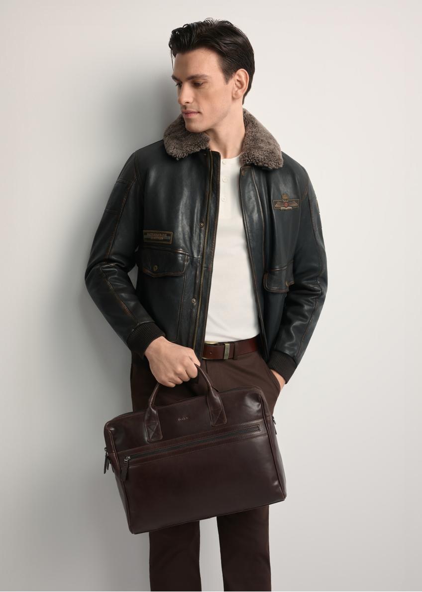 Hnedá kožená pánska taška TORMS-0460-89(Z25)