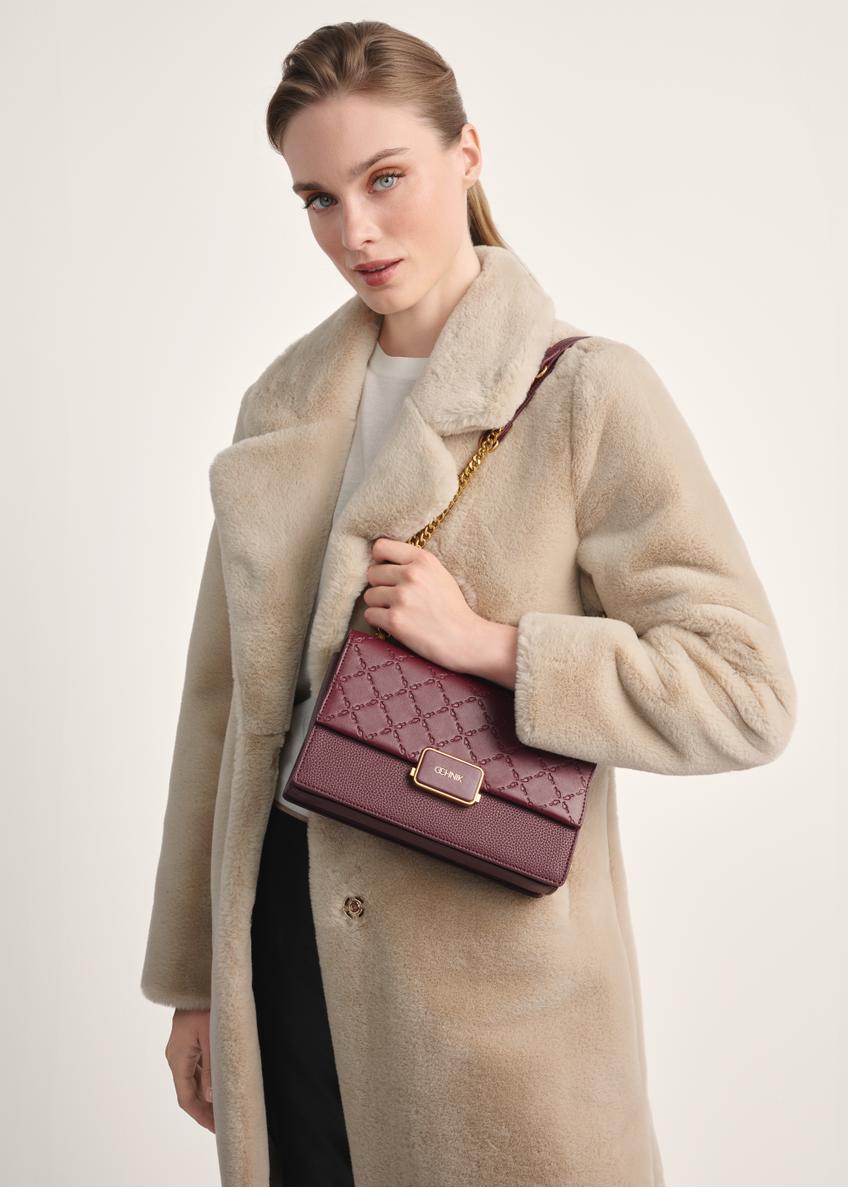 Bordová dámska crossbody kabelka TOREC-0984A-49(Z25)