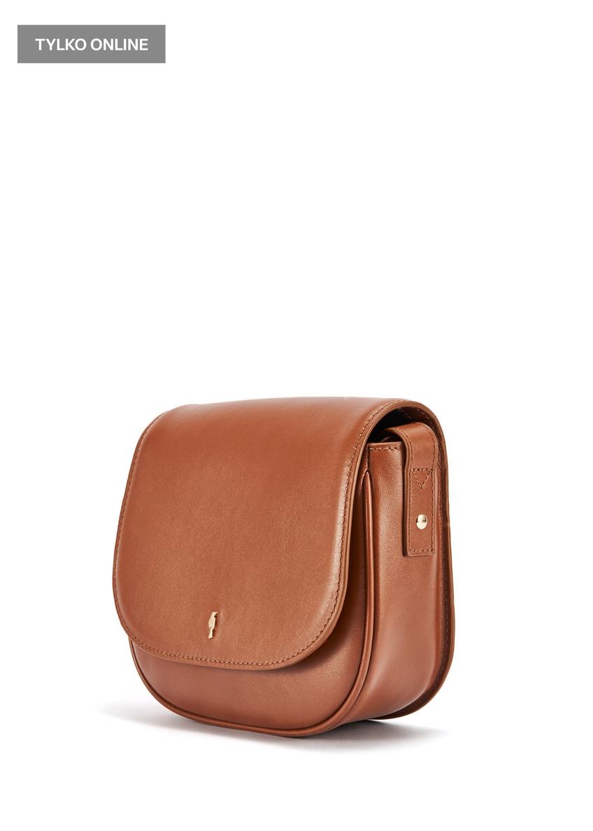 Hnedá kožená dámska crossbody kabelka TORES-1100-89 (W25)