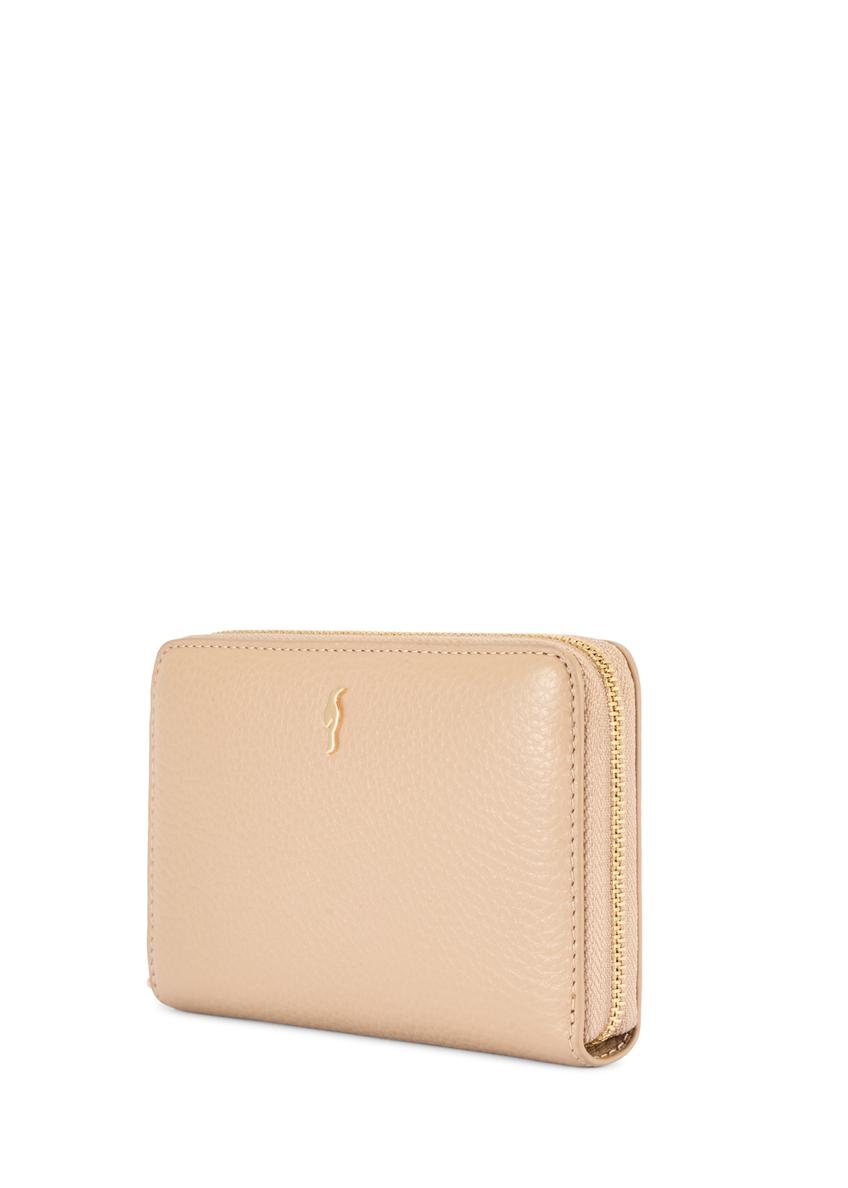 Bežová kožená dámska peňaženka stredná PORES-0898R-1B(W26)