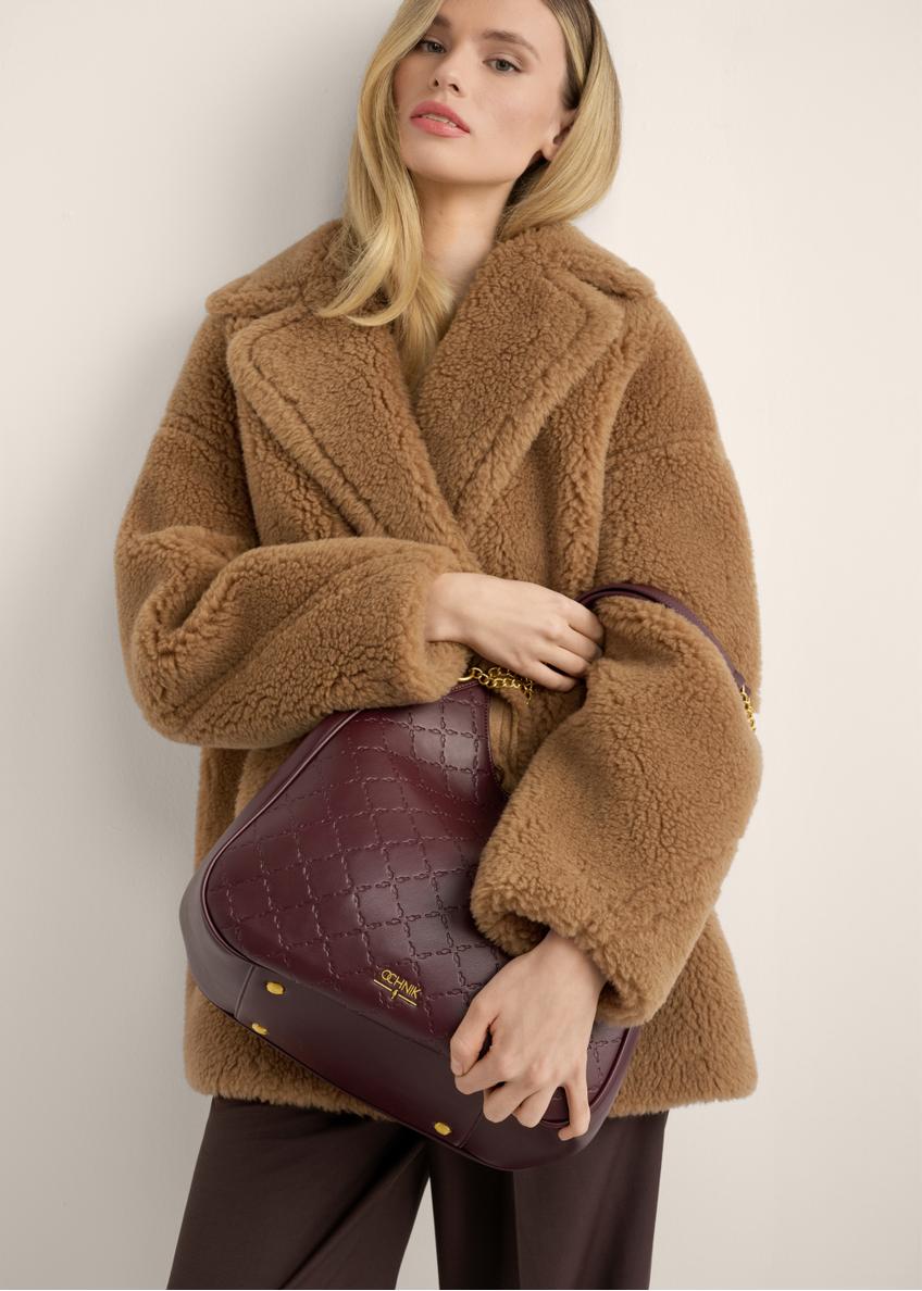 Dámska shopperka v bordovej farbe s monogramom TOREC-1283-4P(Z26)