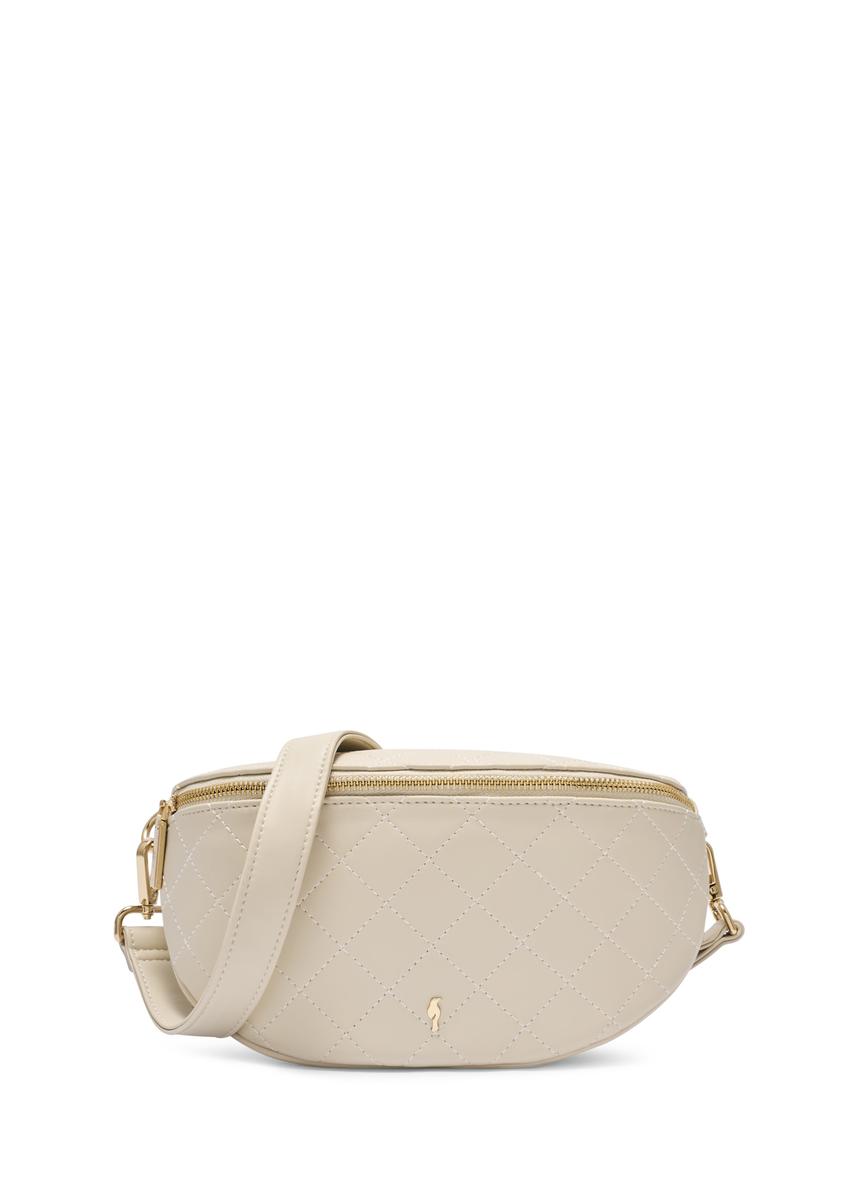 Prešívaná biela dámska ľadvinka TOREC-0878-0B(W26)