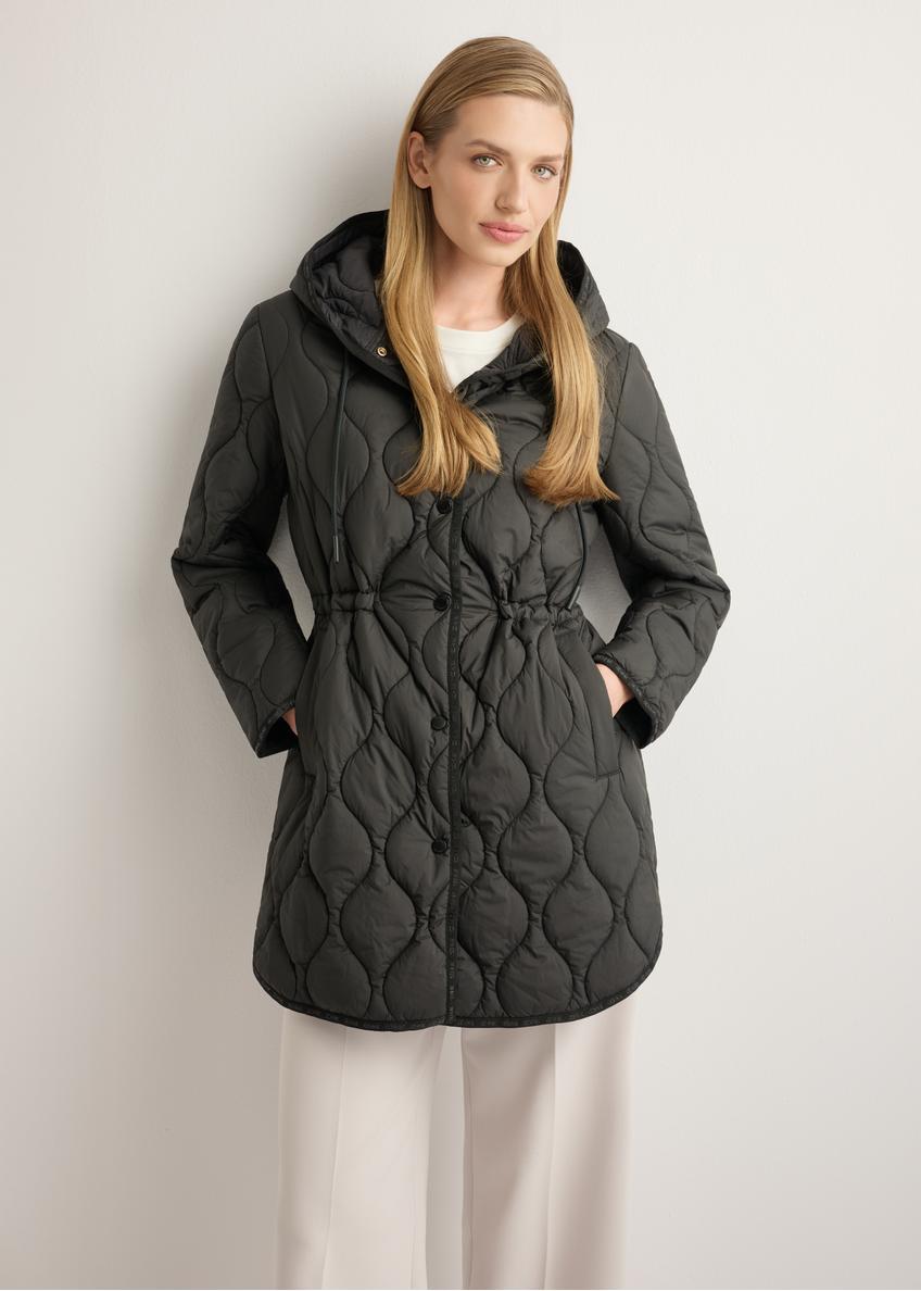 Čierna prešívaná dámska bunda KURDT-0654-99(W26)