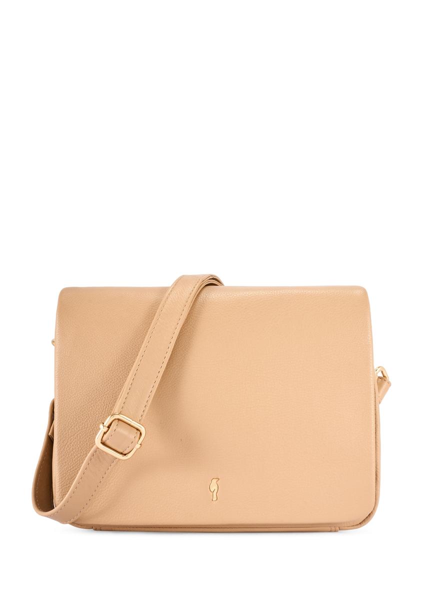 Beige Leder Damenhandtasche TORES-0911F-1B(W26)