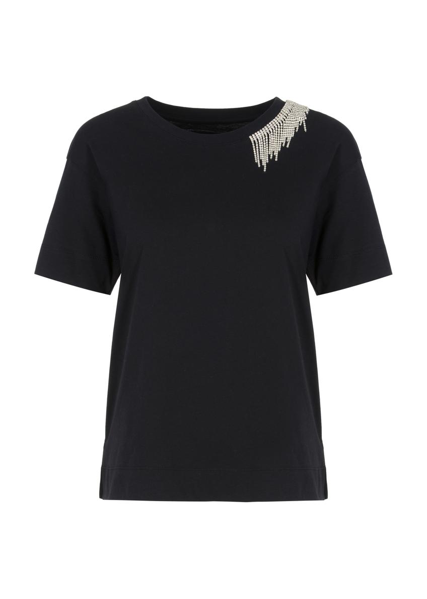 Dámska čierna bavlnená blúzka BLUDT-0163A-99(Z23)-03