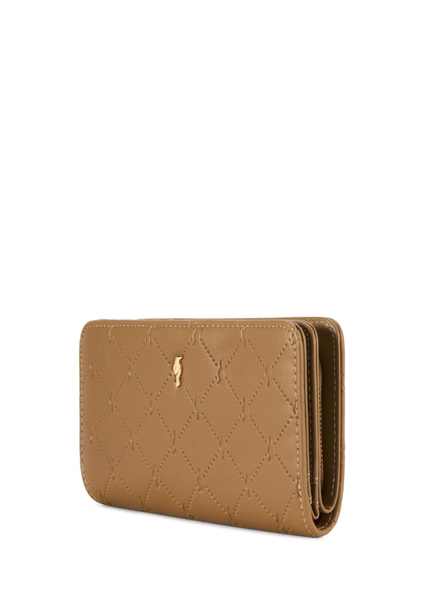 Béžová dámska peňaženka s monogramom POREC-0348A-81(Z25)