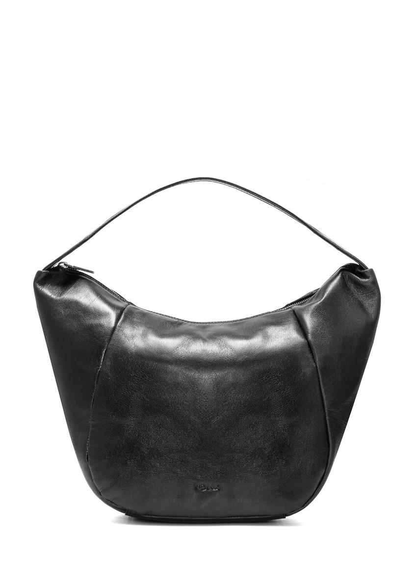 Čierna kožená kabelka typu hobo TORES-1135A-99(Z25)