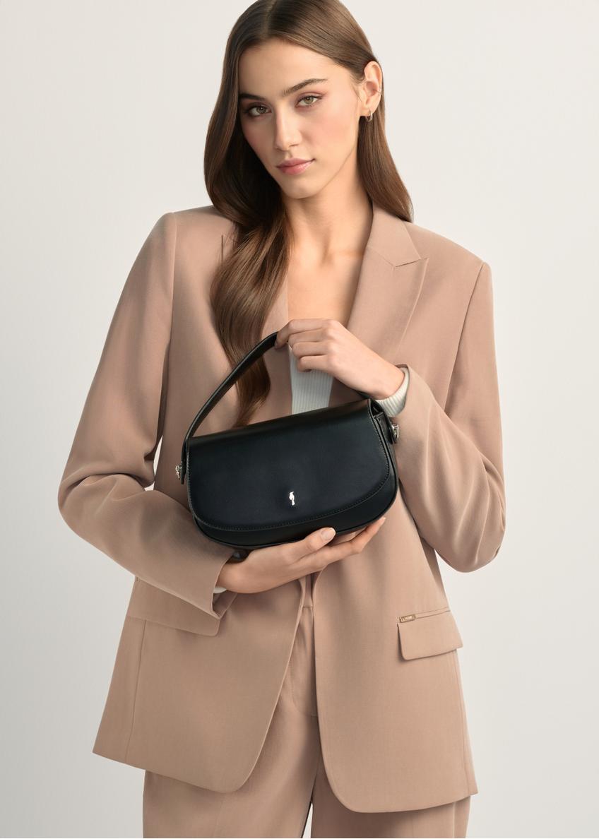 Dámska malá čierna kabelka TOREC-1185-99(W26)