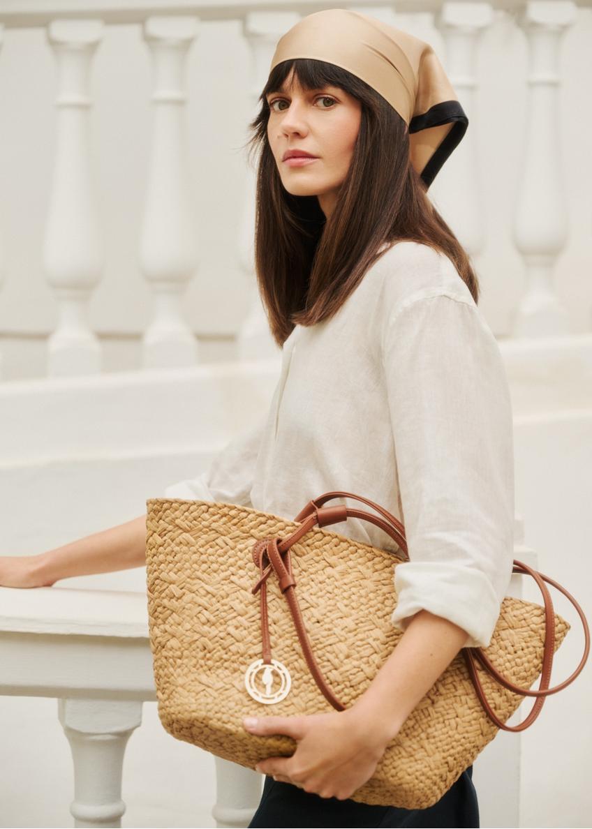 Dámska slamená kabelka typu shopper TOREC-1217-1E(W26)