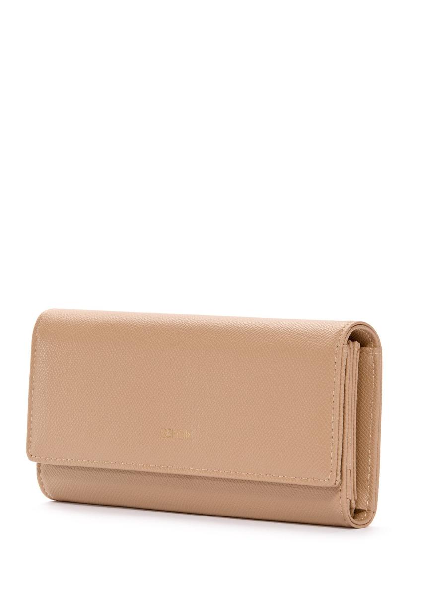 Duży beżowy portfel damski POREC-0411-1B(W26)