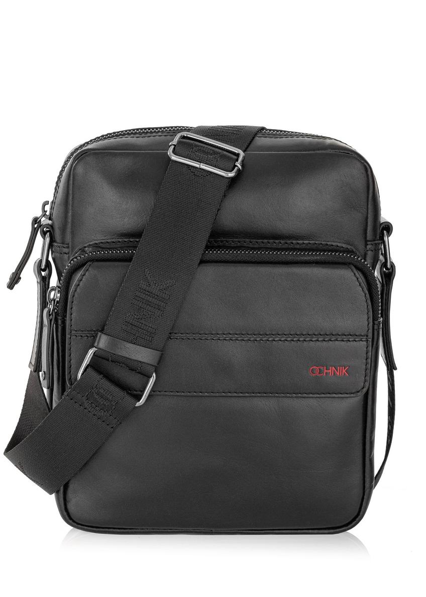 Čierna pánska kožená crossbody taška TORMS-0442-99(Z24)