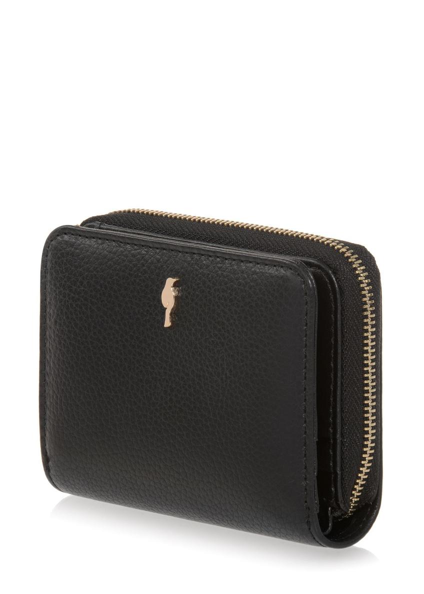 Dámska malá čierna kožená peňaženka PORES-0833R-9I(W26)