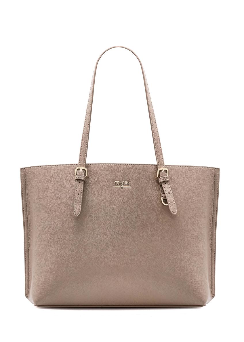 Béžová veľká shopper kabelka TOREC-1088-81(Z25)