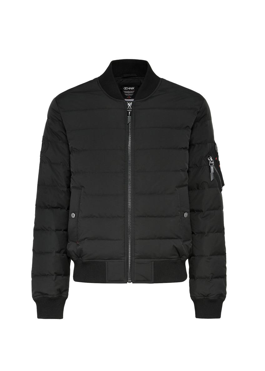 Čierna zateplená pánska bomber bunda KURMT-0362-99(Z25)