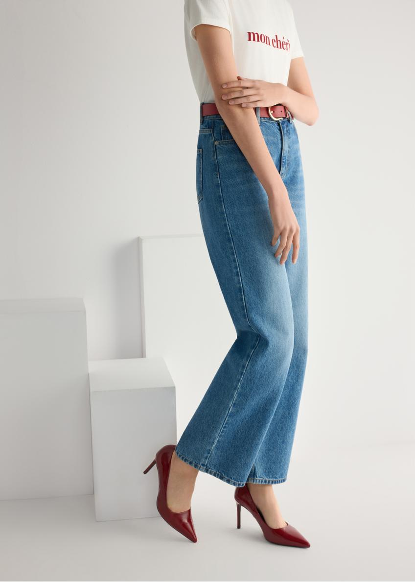 Dámske červené kožené lodičky BUTYD-1131A-4B(W26)