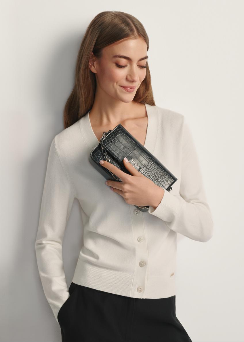 Malá dámska kožená kabelka croco TOREC-1171-9G(W26)