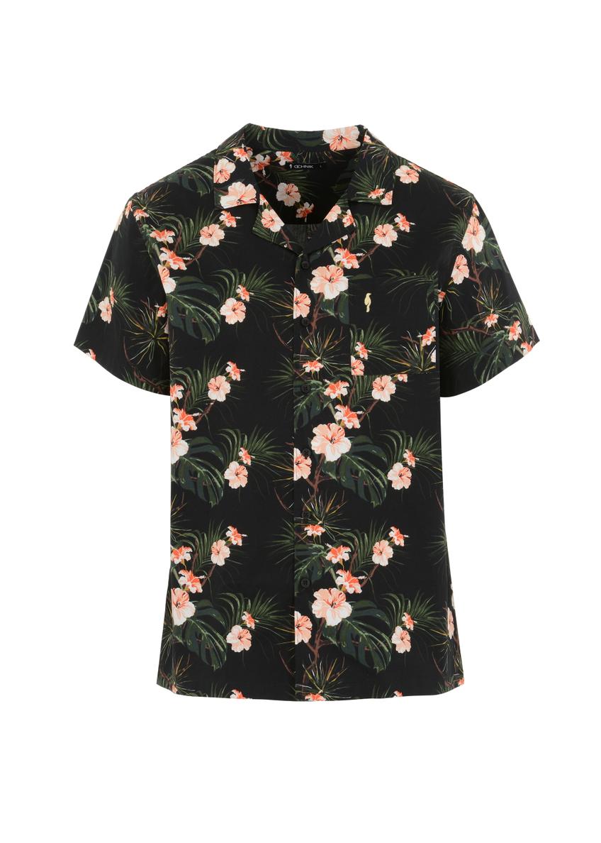 Čierne pánske tričko s krátkym rukávom KOSMT-0286-99(W23)-03