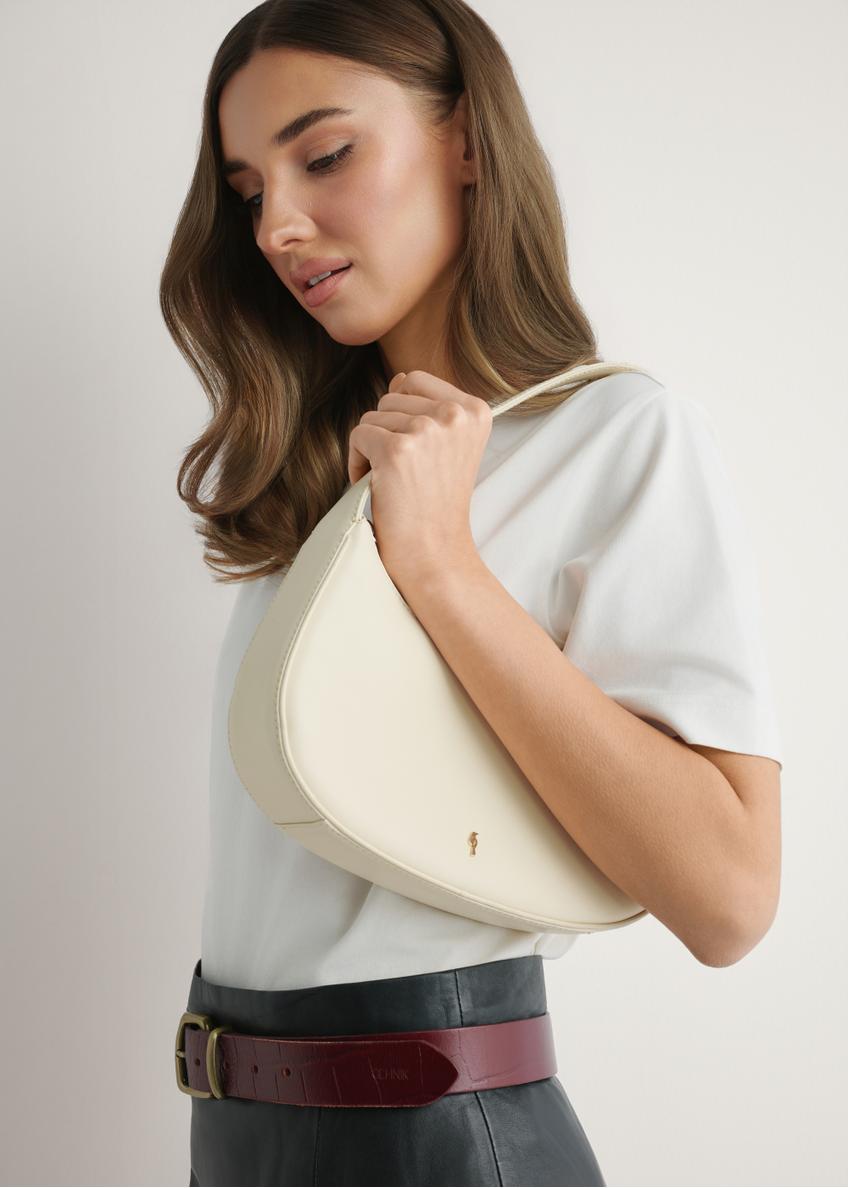 Svetložltá kožená kabelka  TORES-1288-2A(W26)