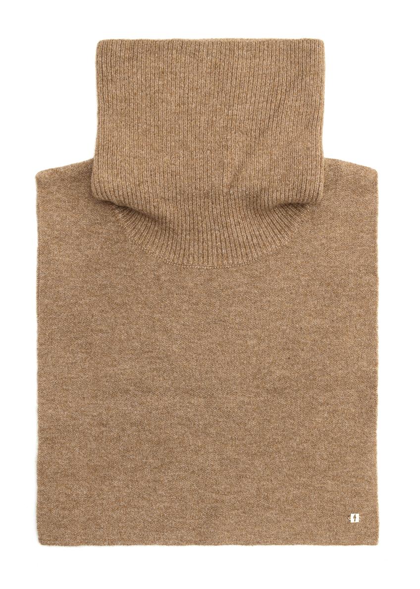 Brown women's scarf SZADT-0205-89(Z25), product view from the front on a white background.
