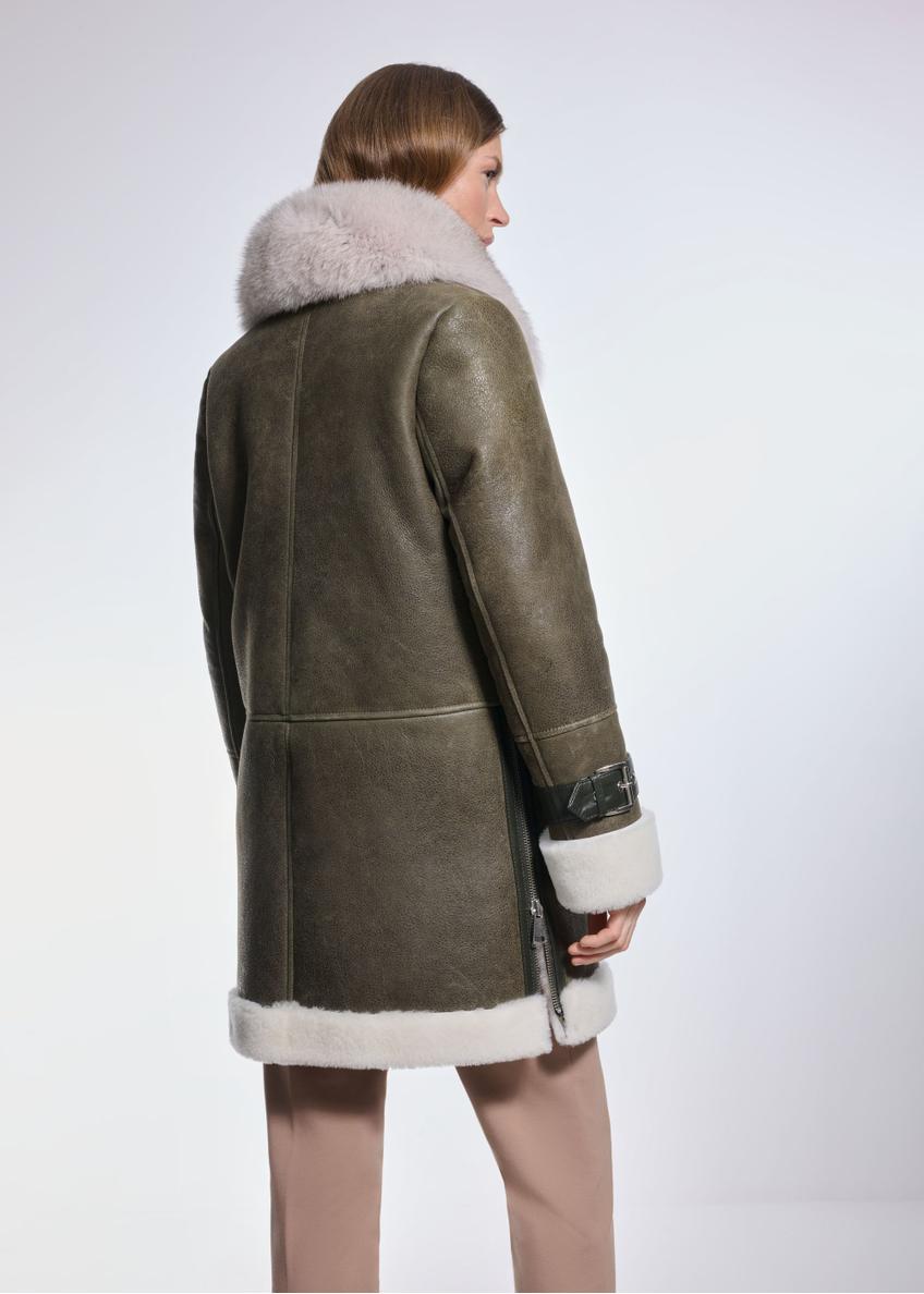 Zelený dámsky kožuch KOZDS-0077-3173(Z24)