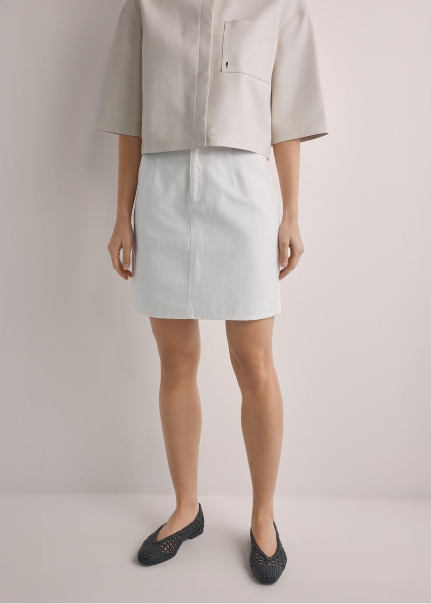 Krémová džínsová minisukňa SPCDT-0126-0B(W26)