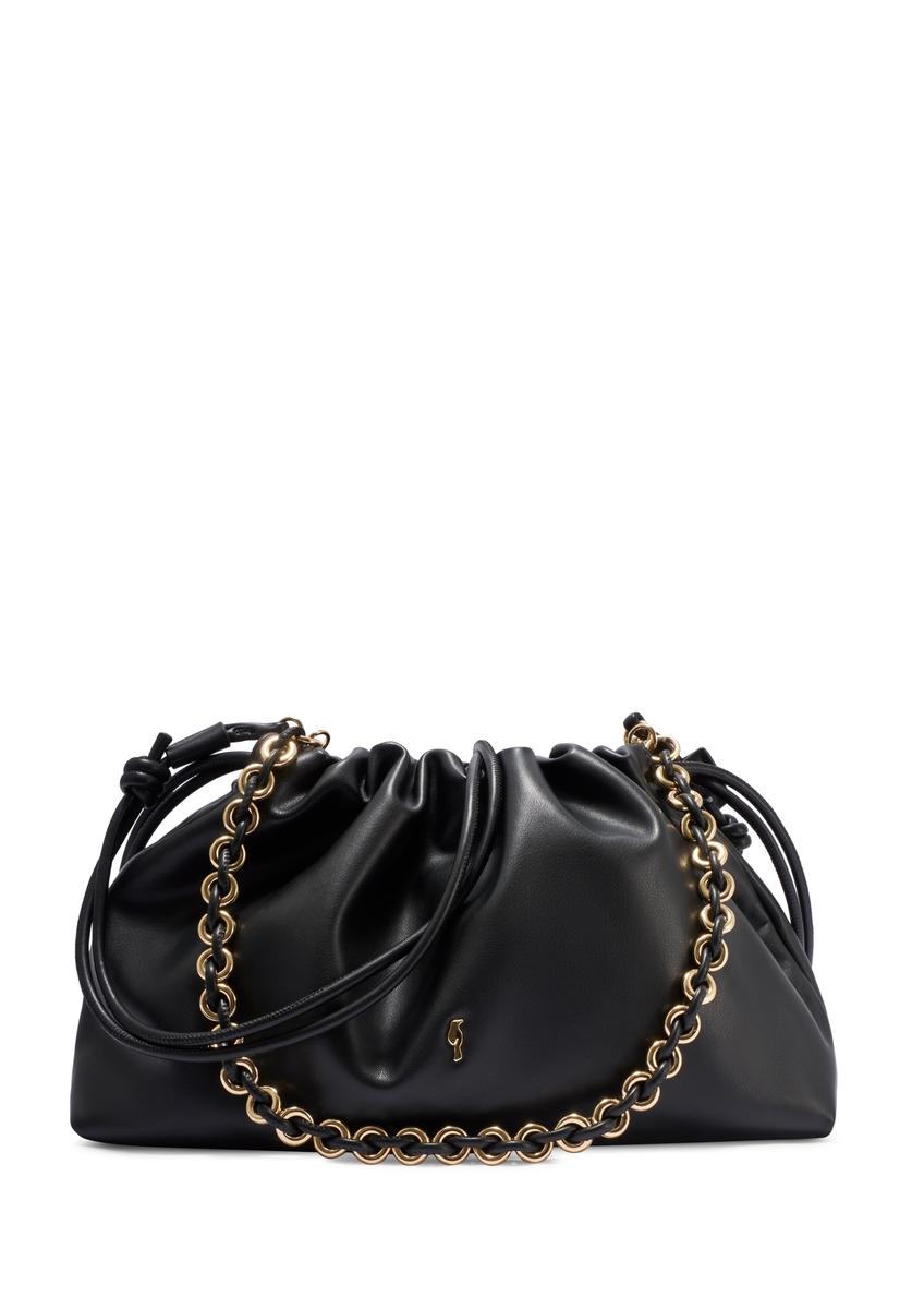 Čierna vedrová taška TOREC-1215-99(W26) - pohľad na produkt spredu, na bielom pozadí.