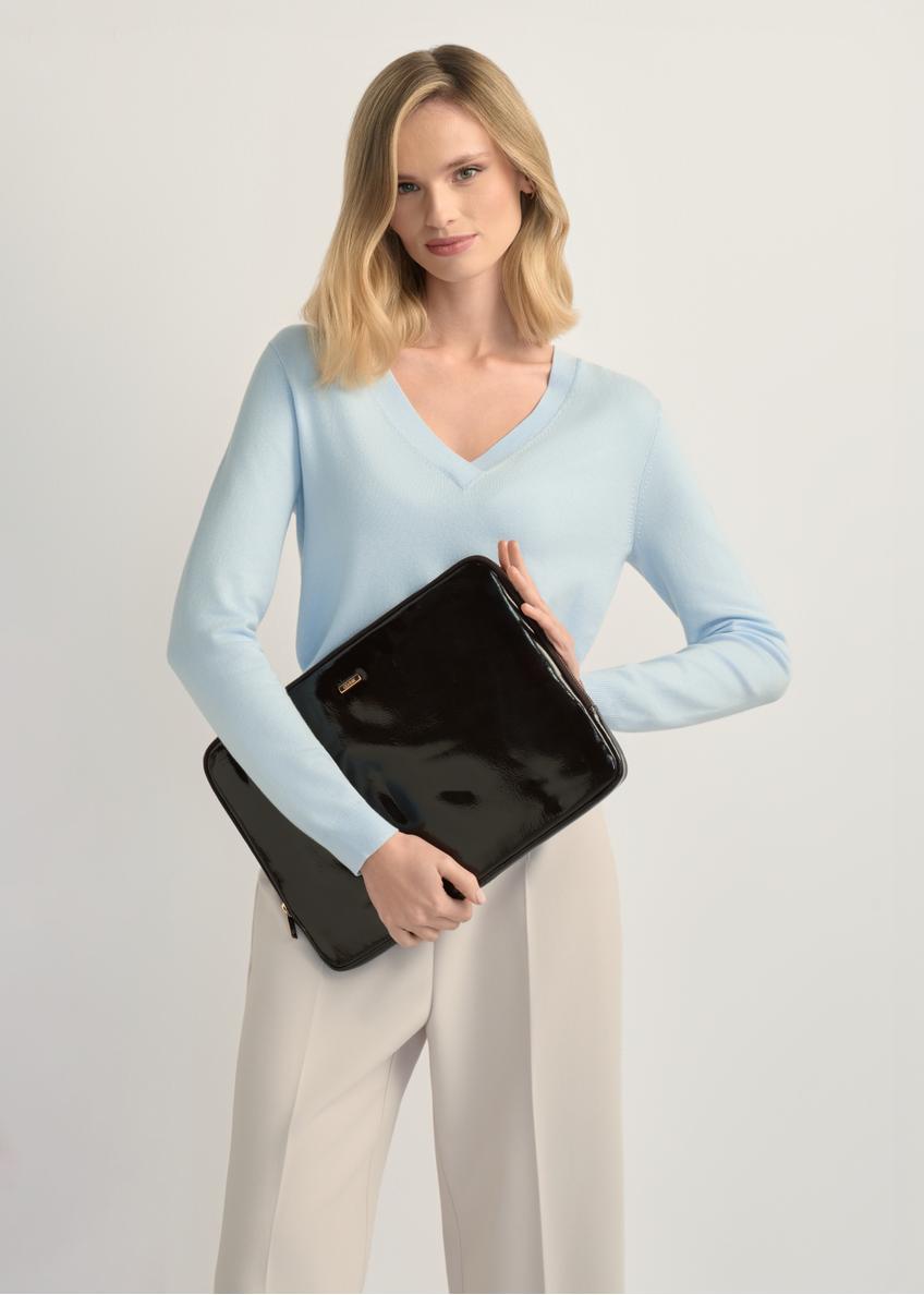 Dámska tmavohnedá kožená aktovka TORES-1257-1I(W26)