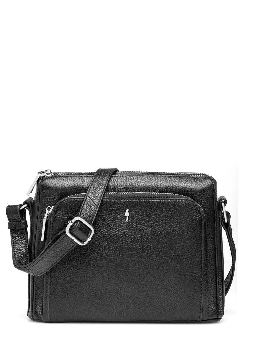 Dámska kožená kabelka čierna TORES-1217-9I(W26)