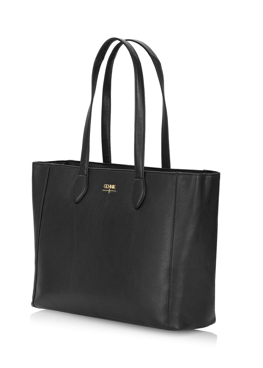 Čierna kožená dámska shopper kabelka TORES-0971E-99(Z25)