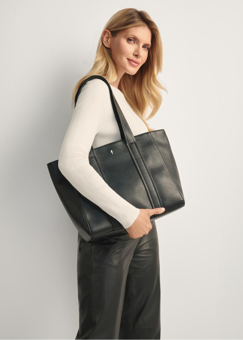 Čierna dámska kabelka shopper TOREC-1133-99(W26)