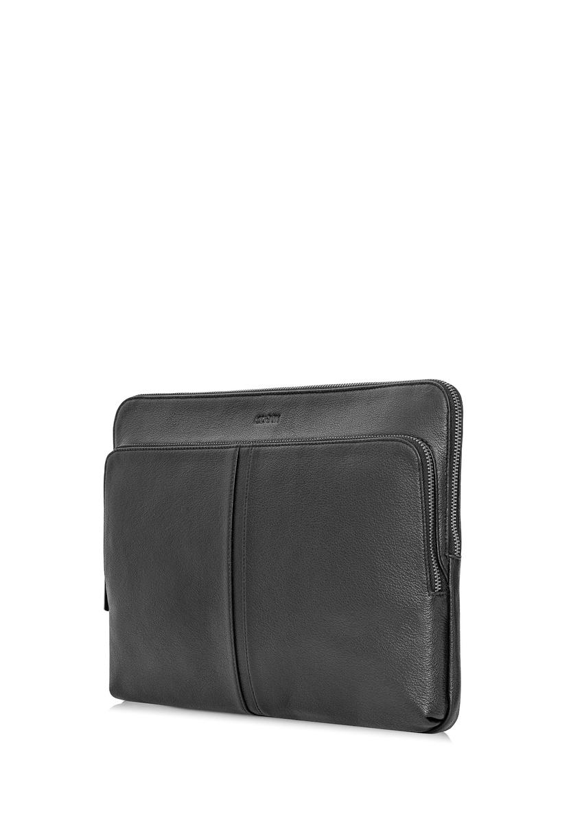 Čierna kožená aktovka na notebook TORMS-0455-99 (W25)