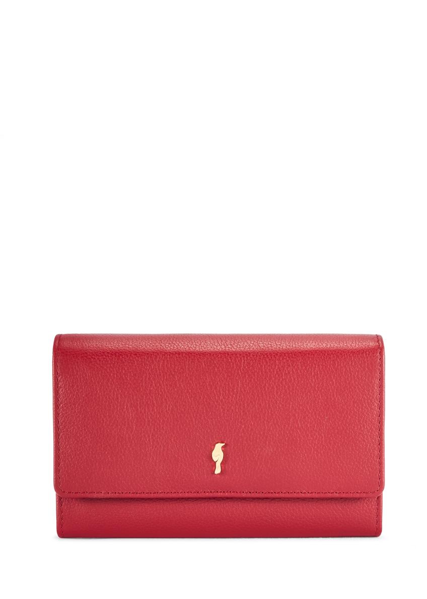 Červená veľká kožená dámska peňaženka PORES-0991-4C(W26)
