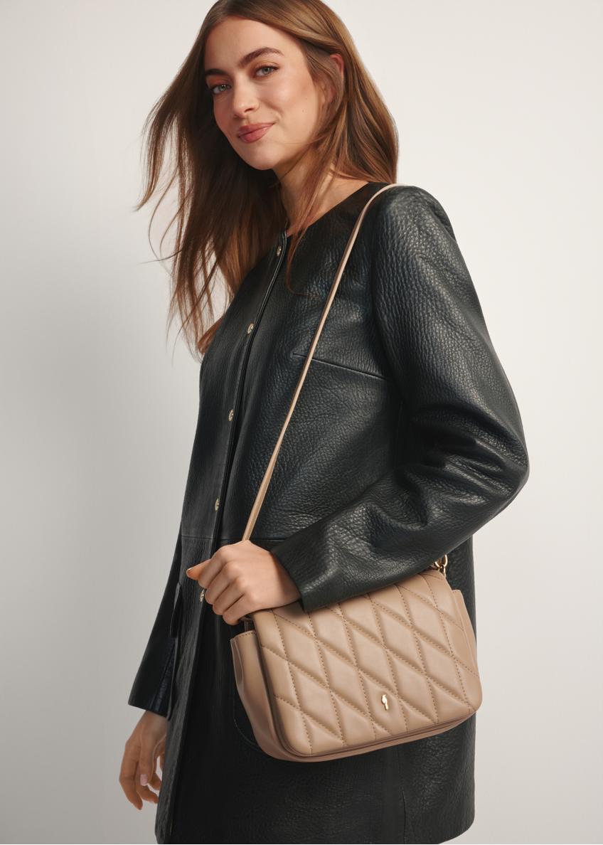 Béžová dámska kabelka s prešívaním TOREC-1151-1D(W26)