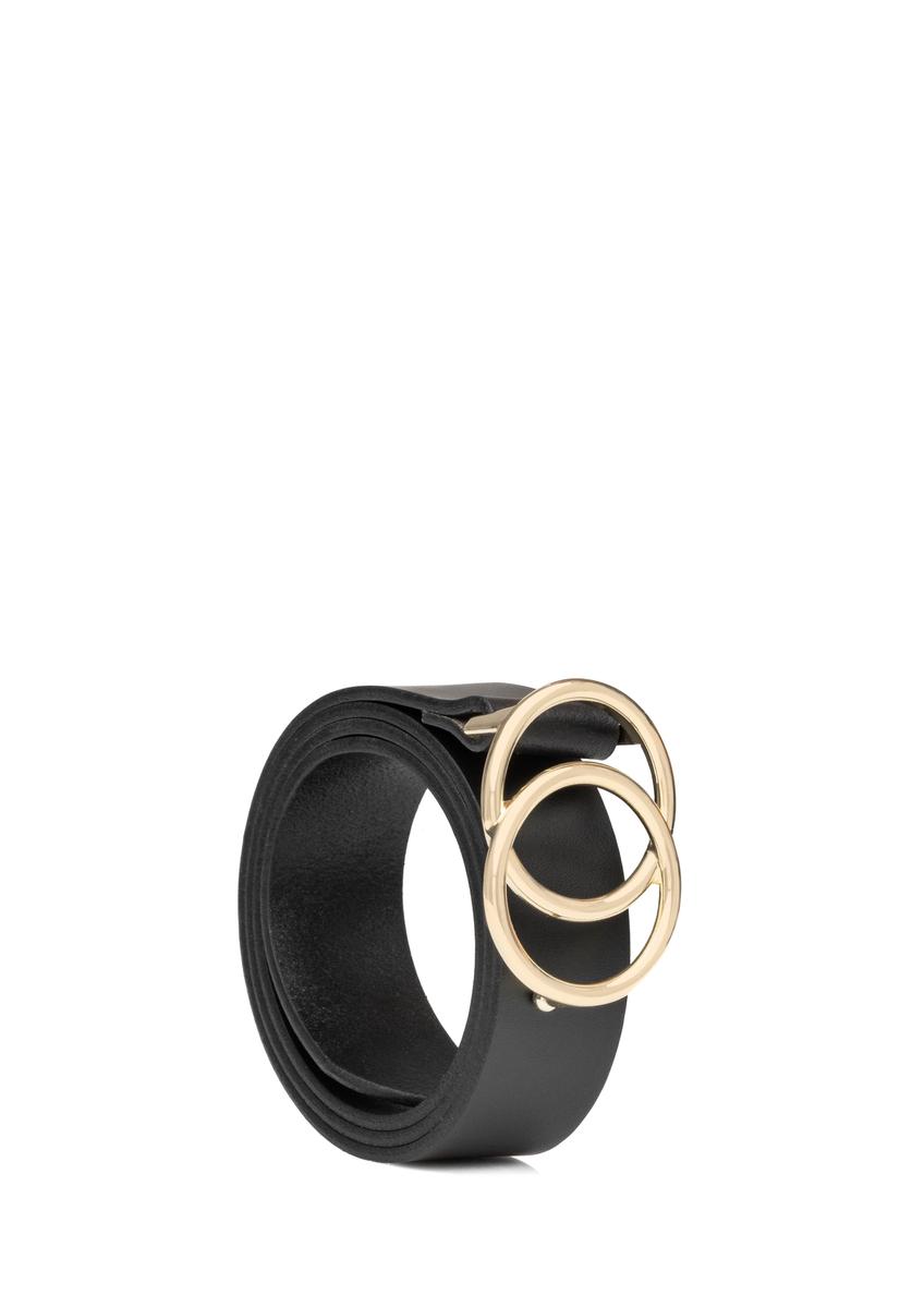 Čierny dámsky opasok s motívom krokodílej kože PASDS-0172E-99(Z25)