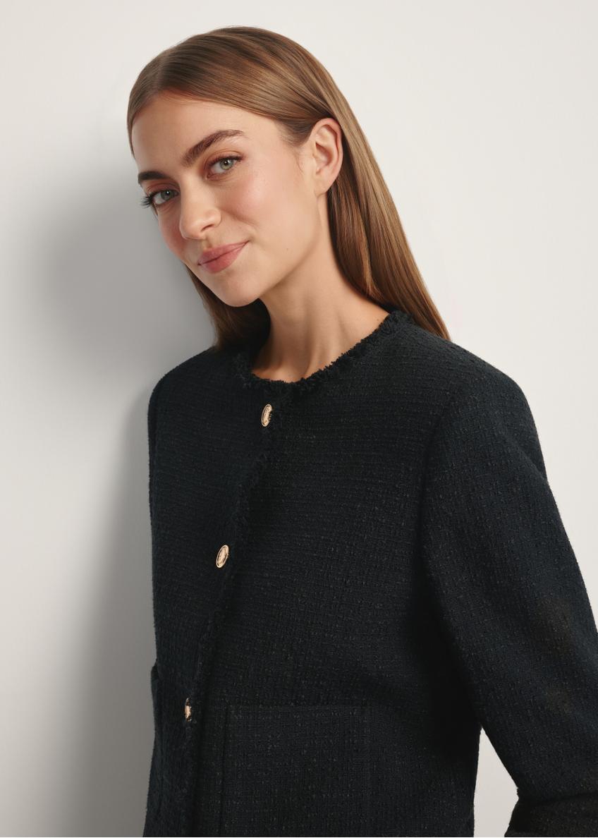 Čierna krátka dámska bunda ZAKDT-0041-99(W26)