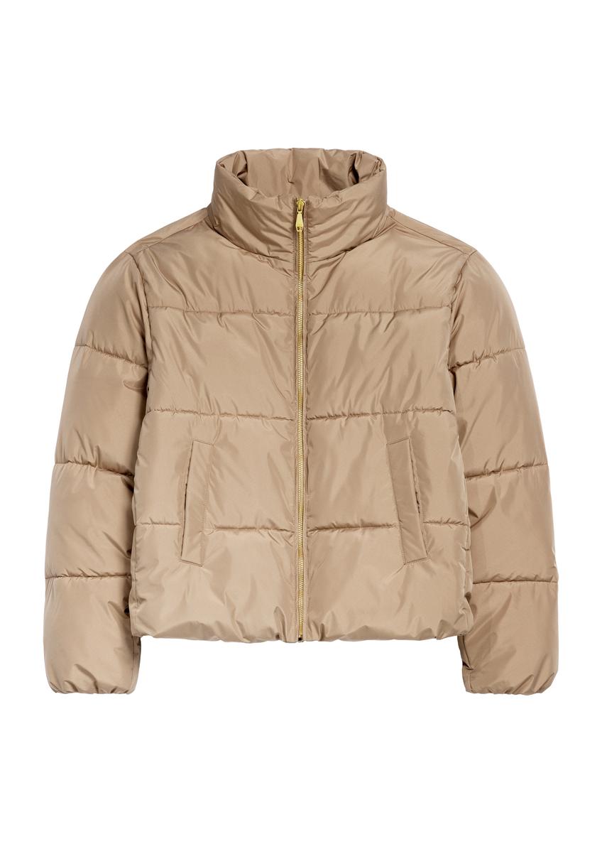 Dámska krátka béžová bunda KURDT-0601-24(Z25)