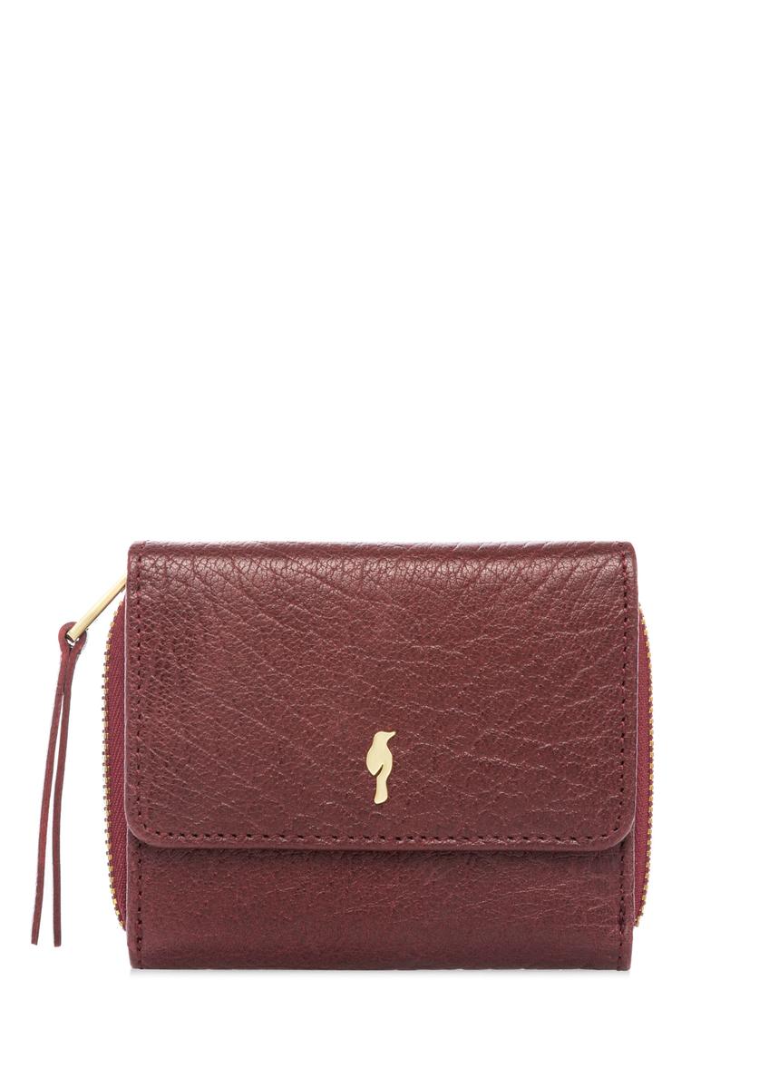 Malá skladacia dámska kožená peňaženka PORES-0816-4C(W26), pohľad spredu na bielom pozadí.