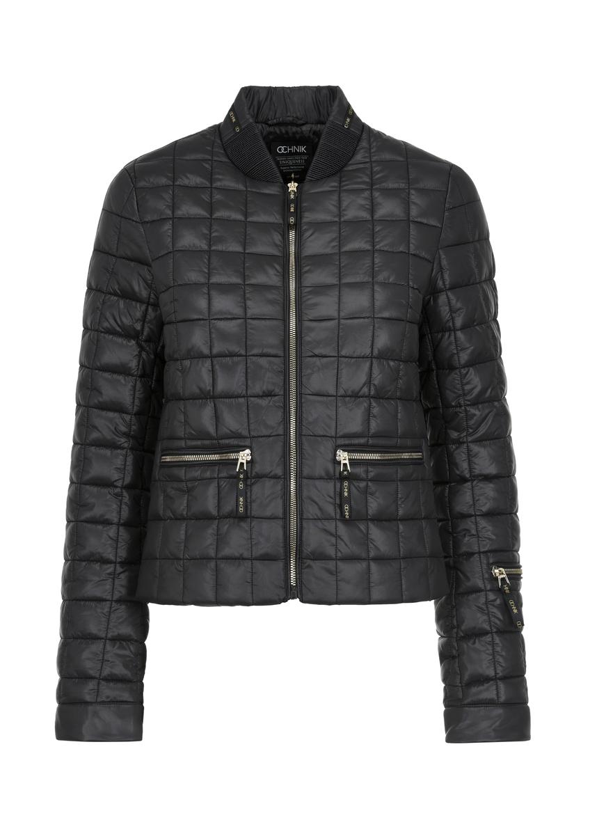 Dámska čierna prešívaná zateplená bunda KURDT-0505-99(W24)-05