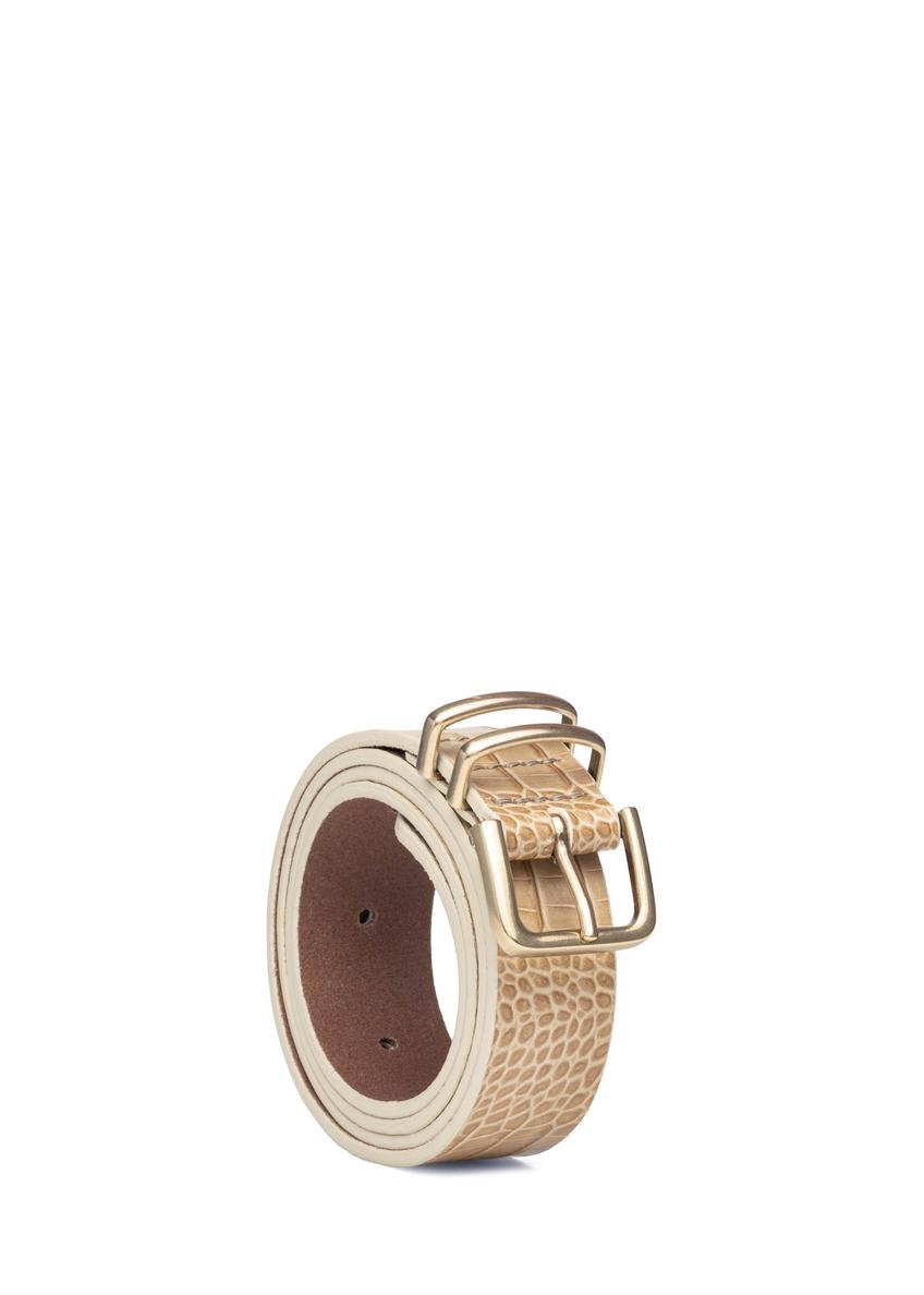 Dámsky kožený opasok béžovej farby PASDS-0341-1A(W26)