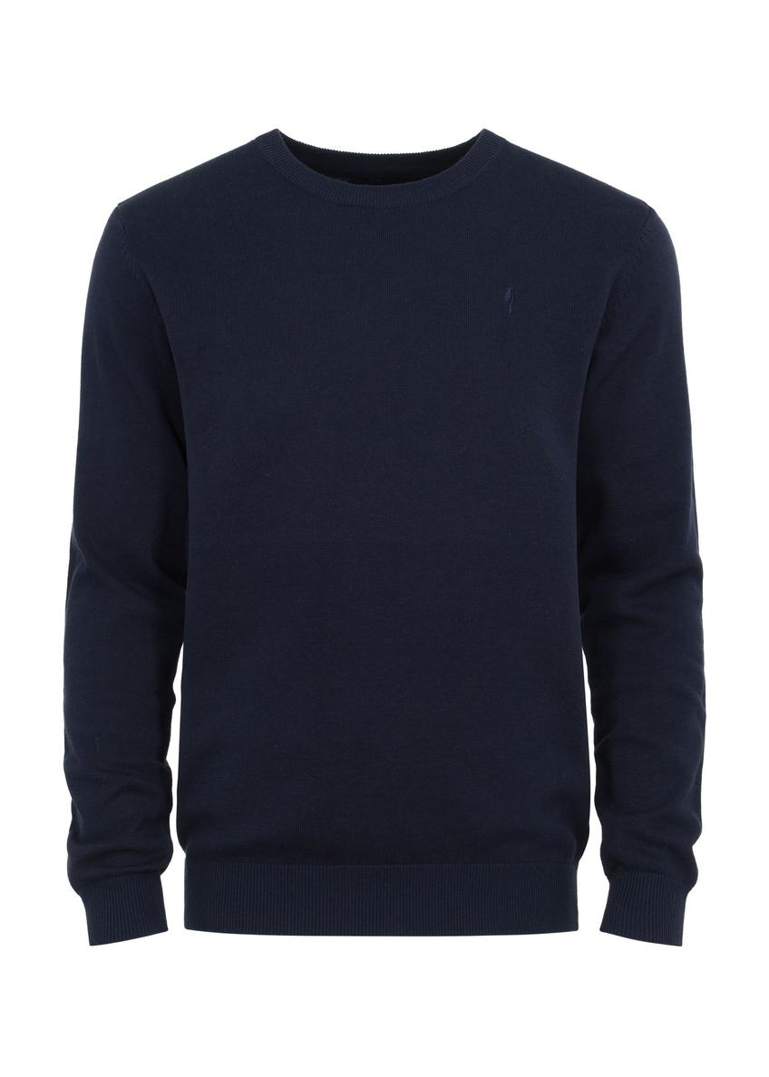 Tmavomodrý pánsky basic sveter SWEMT-0114A-69(Z24)