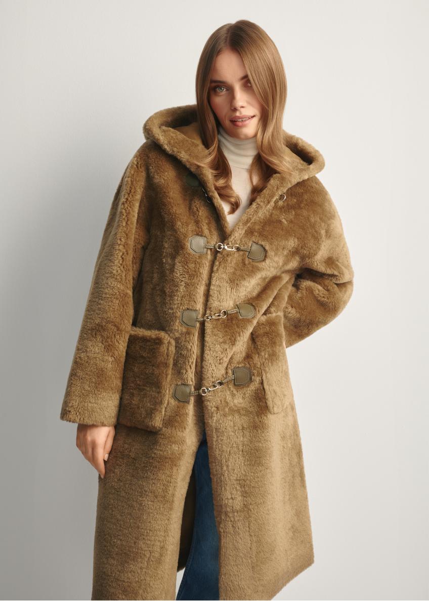 Dámsky khaki kožuch FUTDP-0070-55(Z25)