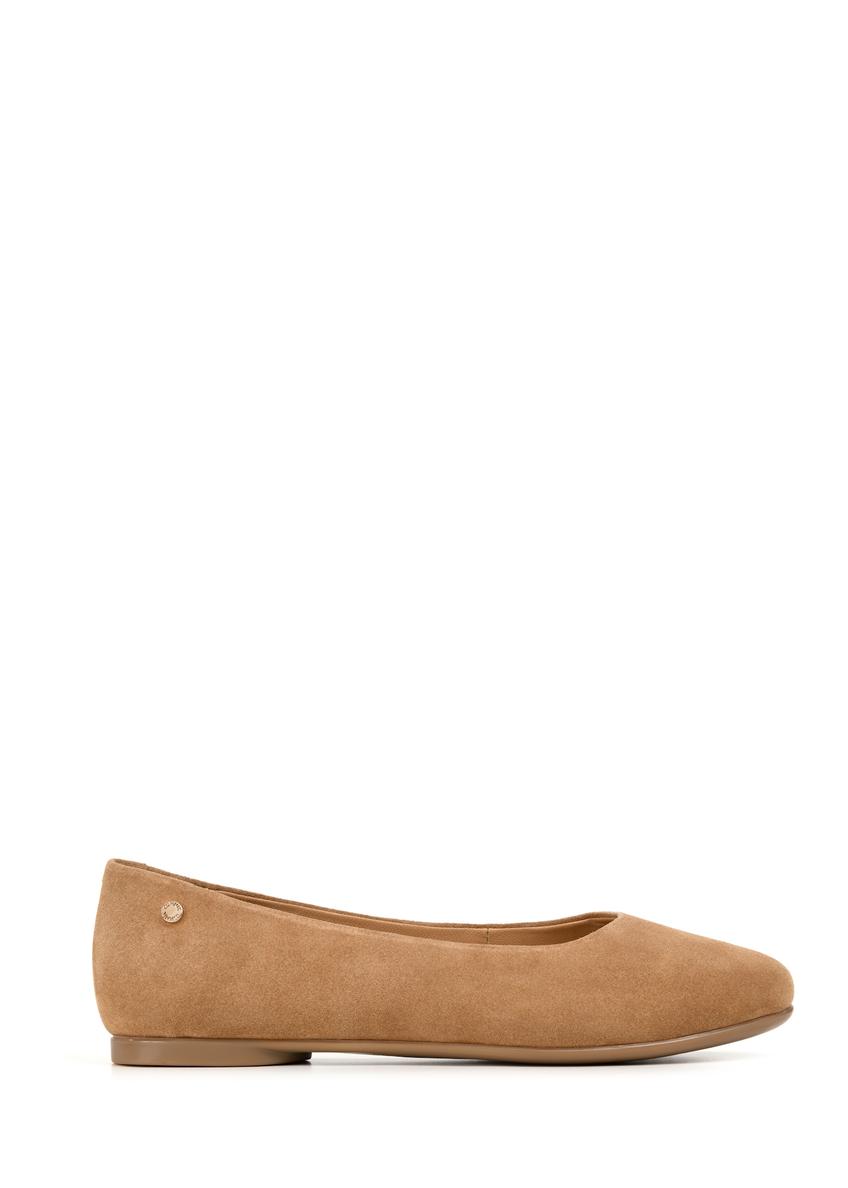 Dámske semišové baleríny v béžovej farbe BUTYD-1247-1B(W26)