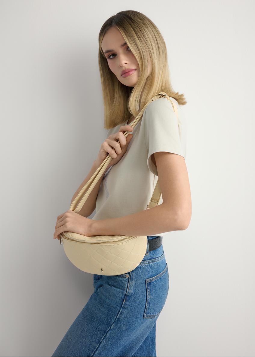 Prešívaná svetložltá dámska ľadvinka TOREC-0878-2A(W26)