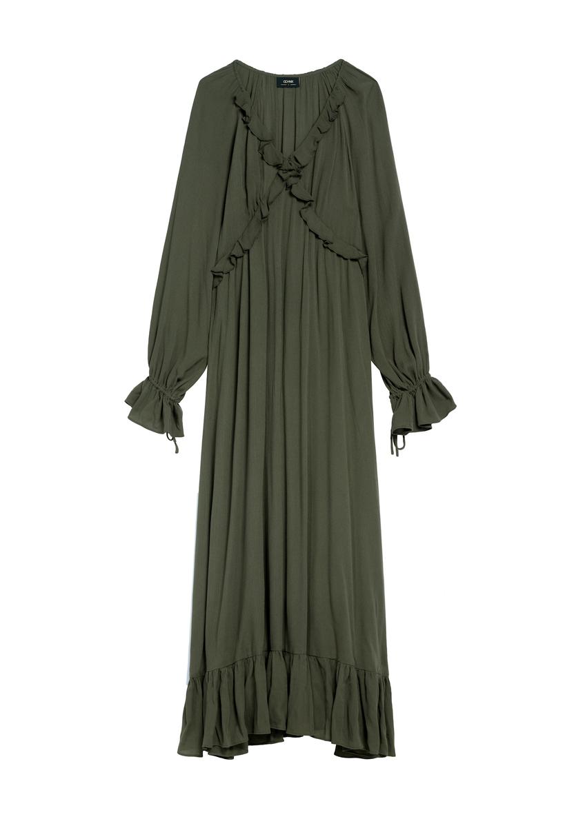 Maxi šaty v khaki farbe  SUKDT-0248-55(Z25)